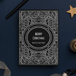 Chic retro art deco Merry kerst Feestdagenkaart