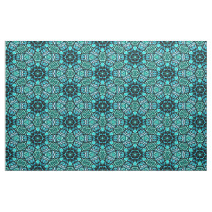 Chic Retro Blauwgroen Turquoise Oriental Mosaic Pa Stof
