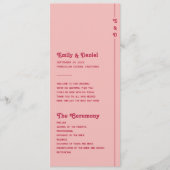 Chic Retro Blush Roze Monogram Trouwprogramma Programmakaart (Voorkant)