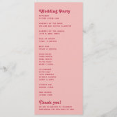 Chic Retro Blush Roze Monogram Trouwprogramma Programmakaart (Achterkant)