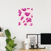 Chic Retro Bold Disco Ballen Roze Poster (Thuiskantoor)