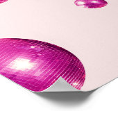 Chic Retro Bold Disco Ballen Roze Poster (Hoek)