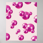 Chic Retro Bold Disco Ballen Roze Poster (Voorkant)