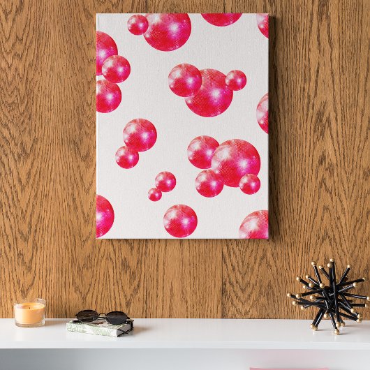 Chic Retro Bold Disco Balls Roze en Oranje Poster