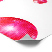 Chic Retro Bold Disco Balls Roze en Oranje Poster (Hoek)