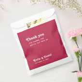 Chic Retro Bright Hot Pink Wedding Dank u Bedankzakje (Gezegeld)