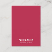 Chic Retro Bright Hot Pink Wedding Dank u Plaatskaartje (Achterkant)