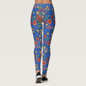Chic Retro Floral Granny Print op Royal Blue Leggings (Achterkant)