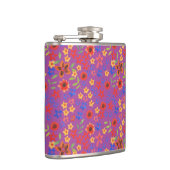 Chic Retro Floral mini-print op magenta Hip-fles Heupfles (Rechts)