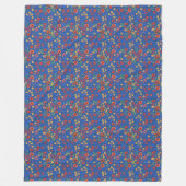 Chic Retro Floral Miniprint op Blue Fleece Blanket Deken (Voorkant)