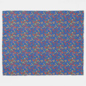 Chic Retro Floral Miniprint op Blue Fleece Blanket Deken (Voorkant (Horizontaal))