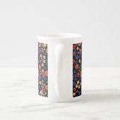 Chic Retro Floral Pattern op Black Porselein Kop (Achterkant)