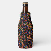 Chic Retro Floral Print Custom Bottle Cooler (Fles Voorkant)
