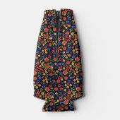 Chic Retro Floral Print Custom Bottle Cooler (Achterkant)