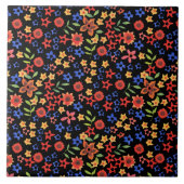 Chic Retro Floral Print Custom Ceramic Tegel Tegeltje (Voorkant)