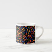 Chic Retro Floral Print Custom Espresso Mok (Rechts)