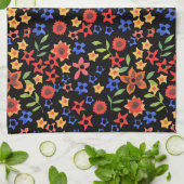 Chic Retro Floral Print Custom Kitchen Towel Theedoek (Gevouwen)