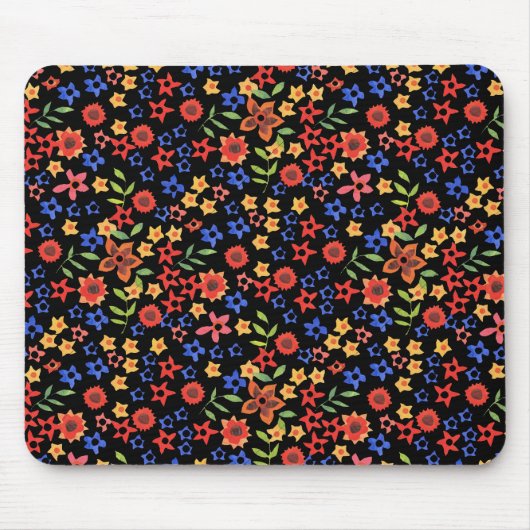Chic Retro Floral Print Custom Mousepad Muismat (Voorkant)