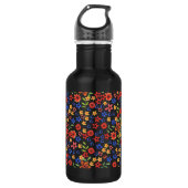 Chic Retro Floral Print Custom Water Bottle Waterfles (Voorkant)