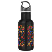Chic Retro Floral Print Custom Water Bottle Waterfles (Achterkant)