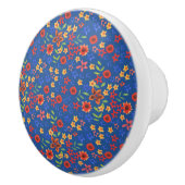Chic Retro Floral Print op Blue Drawer Pull Knop (Rechts)