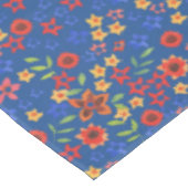 Chic Retro Floral Print op Blue Tablecloth Tafelkleed (Gekanteld)
