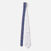 Chic Retro Floral Print op Blue Unisex Necktie Stropdas (Achterkant)