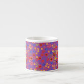 Chic Retro Floral Print op Magenta Espresso Mok (Voorkant)