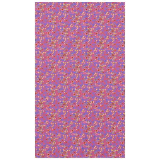 Chic Retro Floral Print op Magenta Tablecloth Tafelkleed (Voorkant)