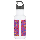 Chic Retro Floral Print op magenta waterfles (Achterkant)