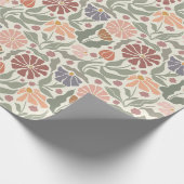 Chic  Retro Flowers - Wrapping Paper Roll Cadeaupapier (Hoek)
