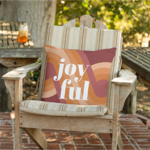 Chic Retro Funky Abstract Waves Art Patroon Buitenkussen