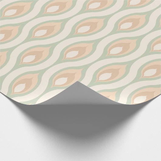 Chic Retro Funky Abstract Waves Art Patroon Cadeaupapier (Hoek)