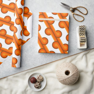 Chic Retro Funky Abstract Waves Art Patroon Cadeaupapier