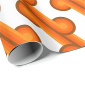 Chic Retro Funky Abstract Waves Art Patroon Cadeaupapier (Rol Hoek)