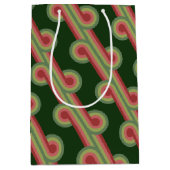 Chic Retro Funky Abstract Waves Art Patroon Medium Cadeauzakje (Voorkant)