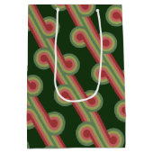 Chic Retro Funky Abstract Waves Art Patroon Medium Cadeauzakje (Achterkant)