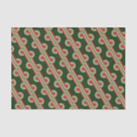 Chic Retro Funky Abstract Waves Art Patroon Tissuepapier (Voorkant)