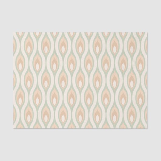 Chic Retro Funky Abstract Waves Art Patroon Tissuepapier (Voorkant)