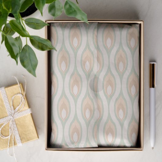 Chic Retro Funky Abstract Waves Art Patroon Tissuepapier