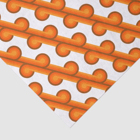 Chic Retro Funky Abstract Waves Art Patroon Tissuepapier (Detail)