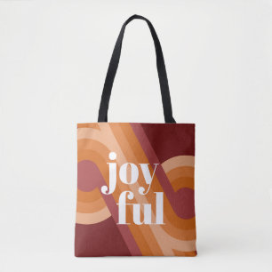 Chic Retro Funky Abstract Waves Art Patroon Tote Bag
