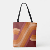 Chic Retro Funky Abstract Waves Art Patroon Tote Bag (Achterkant)
