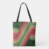 Chic Retro Funky Abstract Waves Art Patroon Tote Bag (Achterkant)