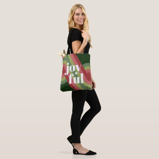 Chic Retro Funky Abstract Waves Art Patroon Tote Bag (Op model)