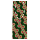 Chic Retro Funky Abstract Waves Art Patroon Wijn Cadeautas (Achterkant)