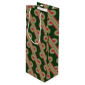 Chic Retro Funky Abstract Waves Art Patroon Wijn Cadeautas (Voorkant Gekanteld)