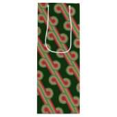 Chic Retro Funky Abstract Waves Art Patroon Wijn Cadeautas (Voorkant)