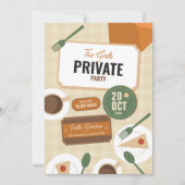 Chic Retro Girls’ Private Party Uitnodiging (Voorkant)
