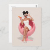 Chic Retro Glam Vibes Briefkaart (Voorkant / Achterkant)